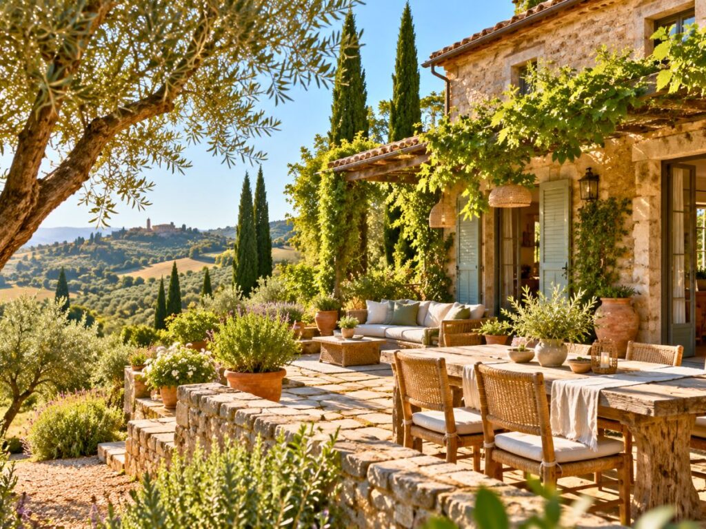 Maison en pierre en Toscane Maison en pierre en Toscane, avec terrasse aménagée, oliviers et cyprès, idéale pour un séjour en house sitting au cœur de la campagne italienne.